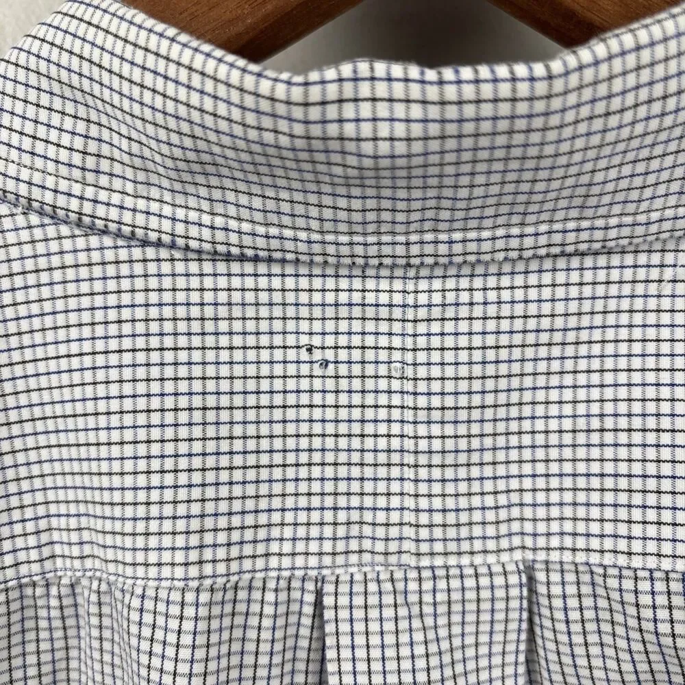 Ralph Lauren Men XL Shirt button long sleeve Blue White Check Blaire Navy Pony